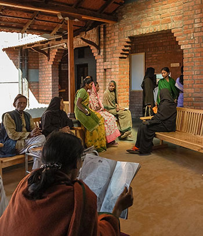 Within a Vernacular form, the Sambhavna Clinic provides healthcare, knowledge and space to gather.