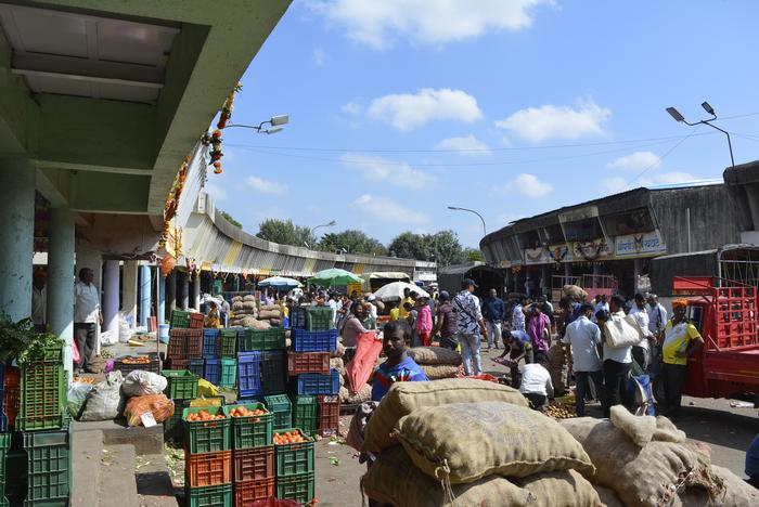The hustle bustle modern market in the outskirt of Pune city - Market Yard