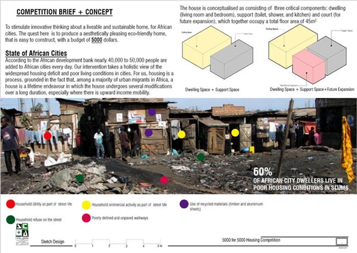 Slums exist in rural areas; mud houses, rusted zinc roofs and poor sewage disposal are common features of slums in rural areas.
Source: Augustine Owusu-Ansah, S. Tetteh + Associates Architects (BP2022 Juror): Shelter Afrique's 5000 for 5000 Affordable Housing Competition.