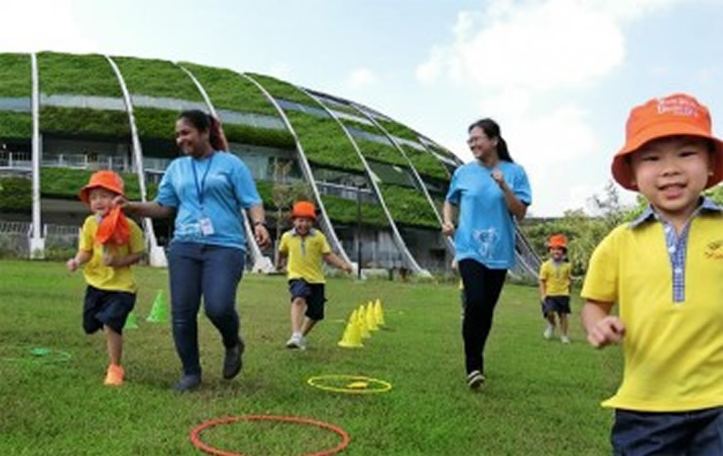 <strong>Skool4Kidz Childcare Campus @ Sengkang Riverside Park, </strong>Singapore. Freight Architects. See: <a href='http://skool4kidz.com.sg/skool4kidz-campus-sengkang-riverside-park-the-learning-space-finalist-in-prestigious-apac-inde-awards/'>http://skool4kidz.com.sg/skool4kidz-campus-sengkang-riverside-park-the-learning-space-finalist-in-prestigious-apac-inde-awards/</a> (Photo: <a href='http://skool4kidz.com.sg/skool4kidz-largest-childcare-centre-in-a-public-park-begins-operations/'>http://skool4kidz.com.sg/skool4kidz-largest-childcare-centre-in-a-public-park-begins-operations/</a>)