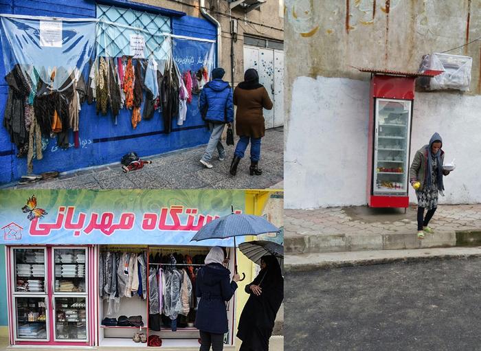Kindness stations can be seen in different cities of Iran