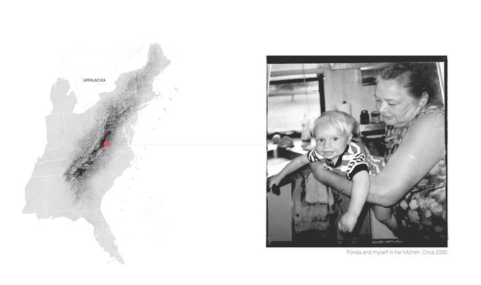 A map of Appalachia, a photo of Fonda and myself many years ago